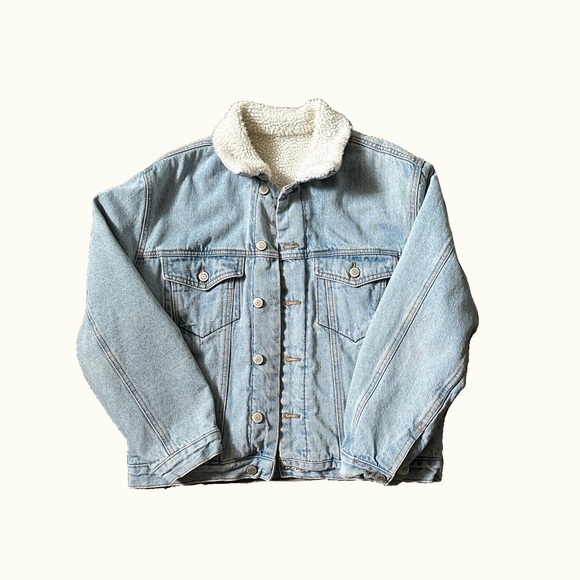 DENIM SHERPA JACKET - Picture 1 of 4